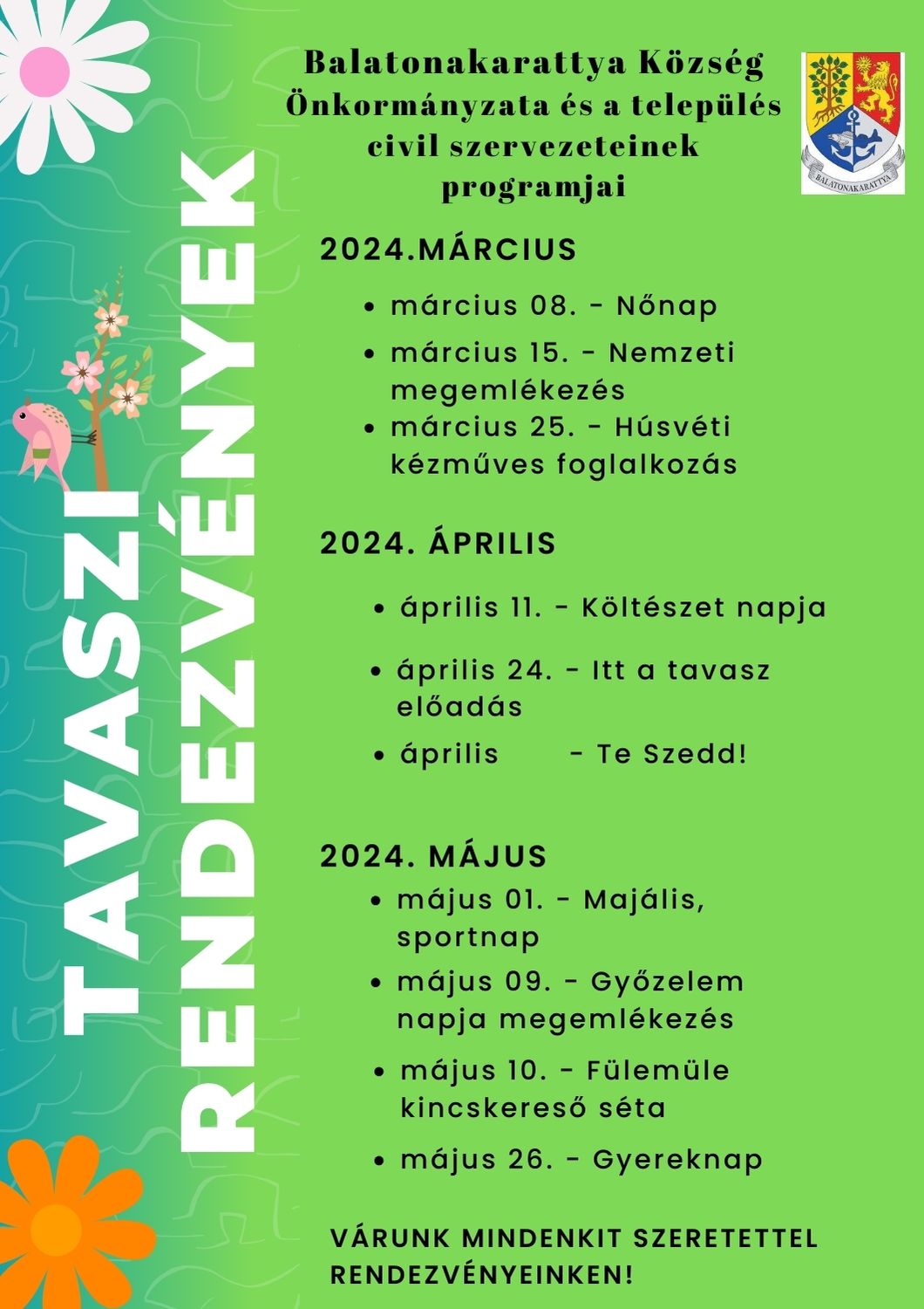 Tavaszi rendezvenyterv 2024 2