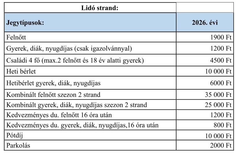 Lid strand jegyrak 2026